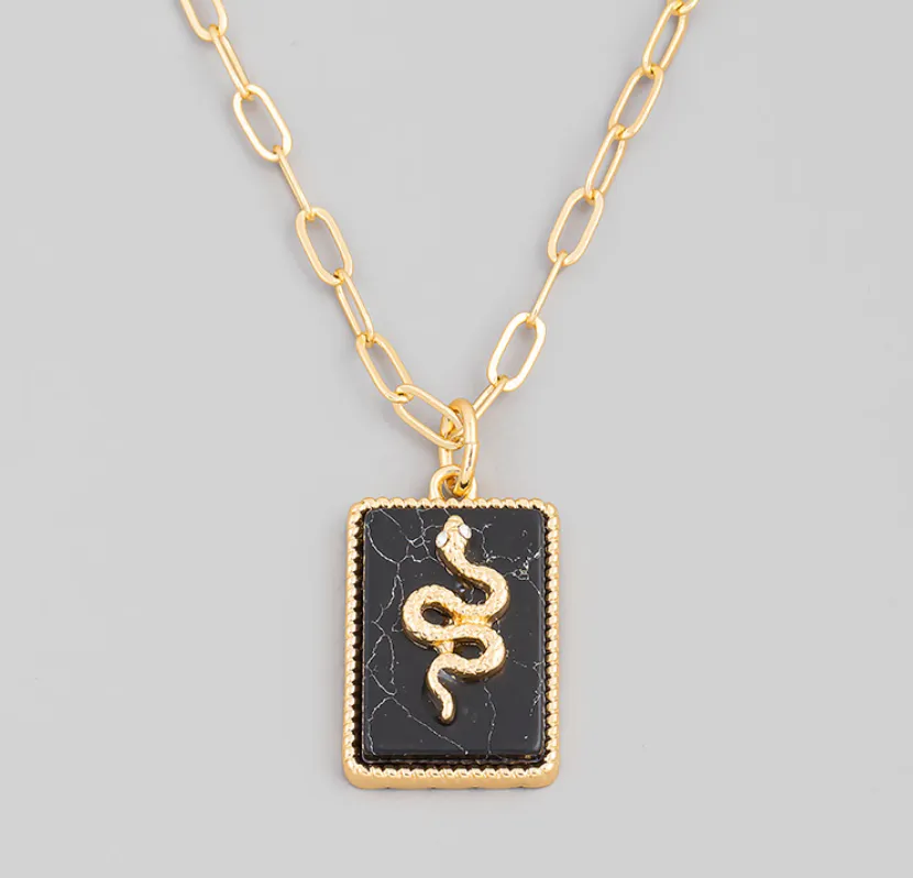 Stoney Snake Pendant Necklace
