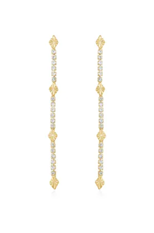 Straight Crystal Chain Dangle Earrings