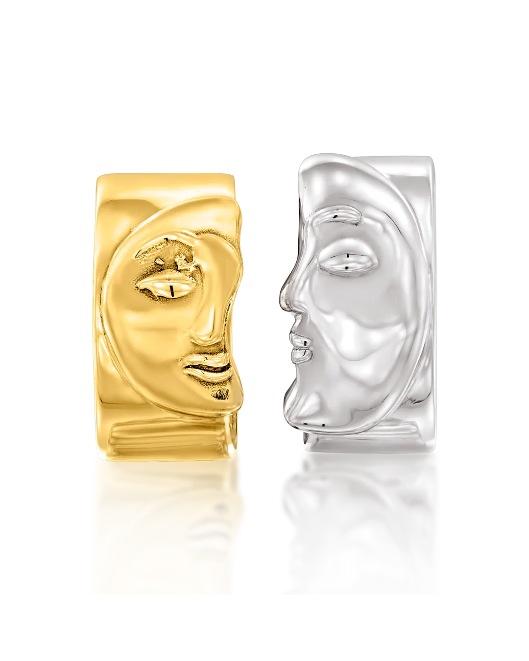 Sun and Moon Face Stacking Ring