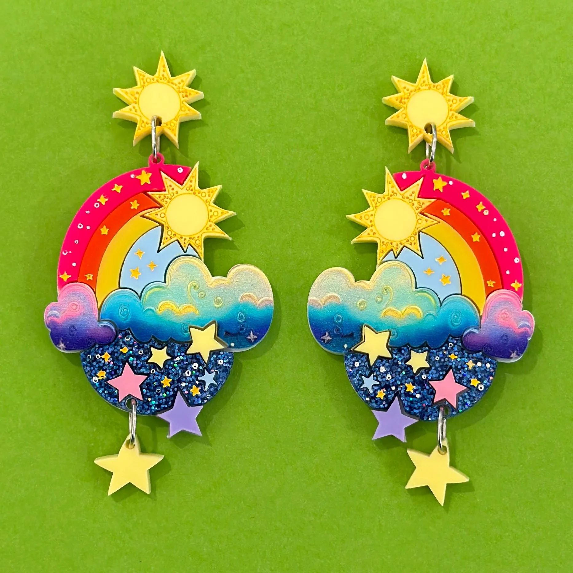 Sun Rainbow  ☀️ 🌈 - earrings