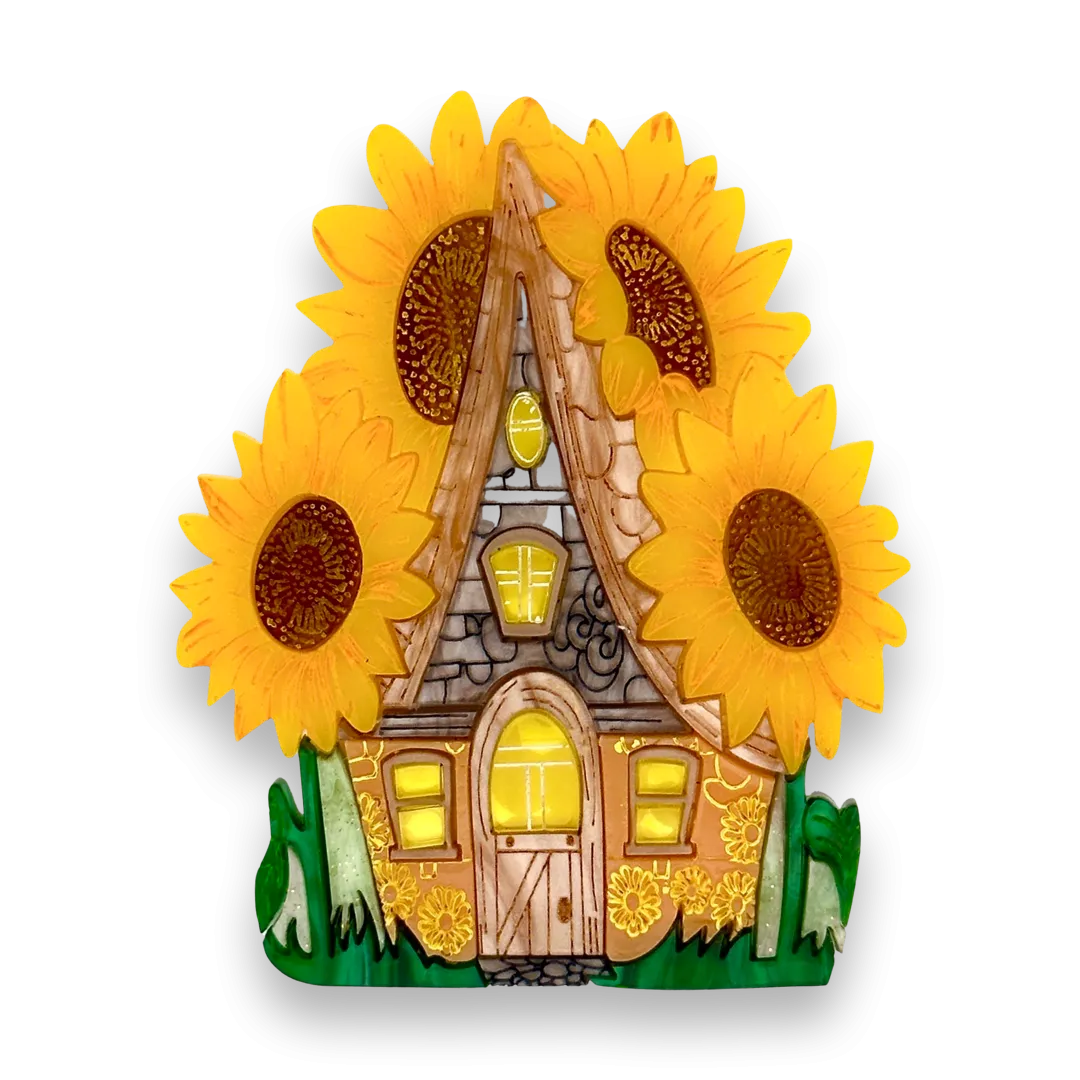Sunflower cottage 🌻 - brooch - Set of 2