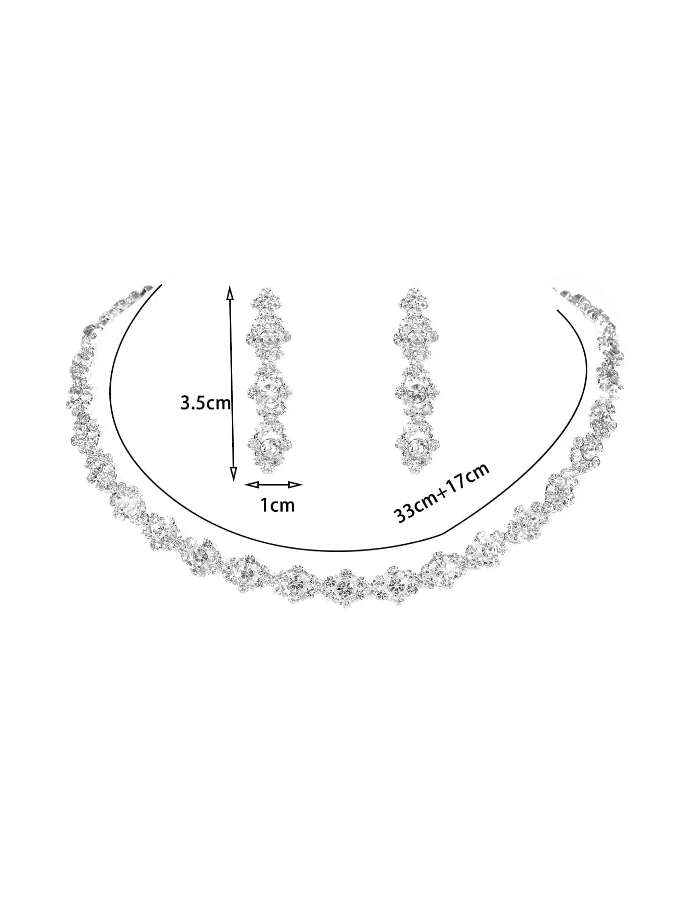 Supra Diamanto Gorgeous-Luxury Shining Bling Crystal Rhinestone Necklace Earrings Set Wedding Party Jewelry 3 In 1