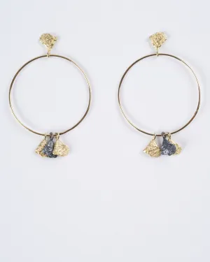 svelare earrings - 18k yellow gold, blackened sterling silver
