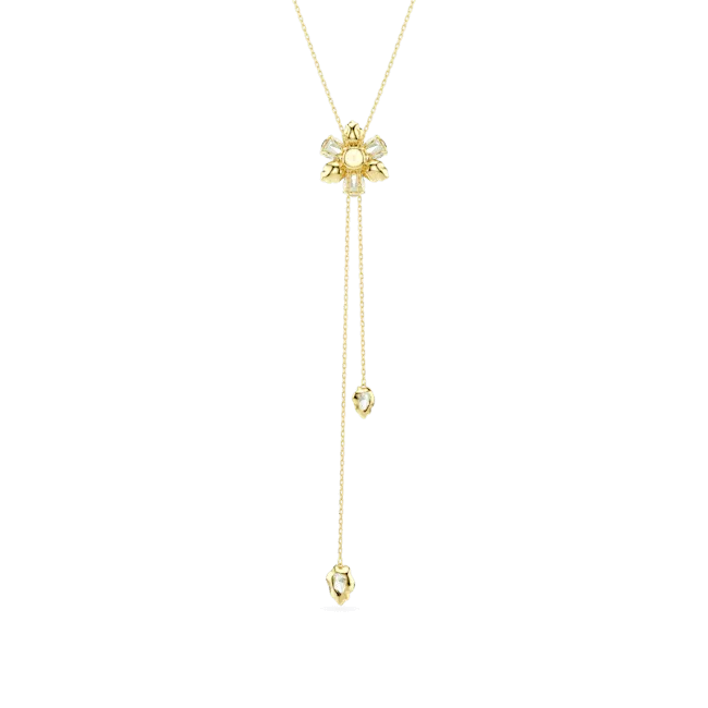 Swarovski Idyllia Y pendant Mixed cuts Flower Multicolored Gold-tone plated