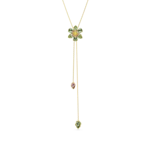 Swarovski Idyllia Y pendant Mixed cuts Flower Multicolored Gold-tone plated