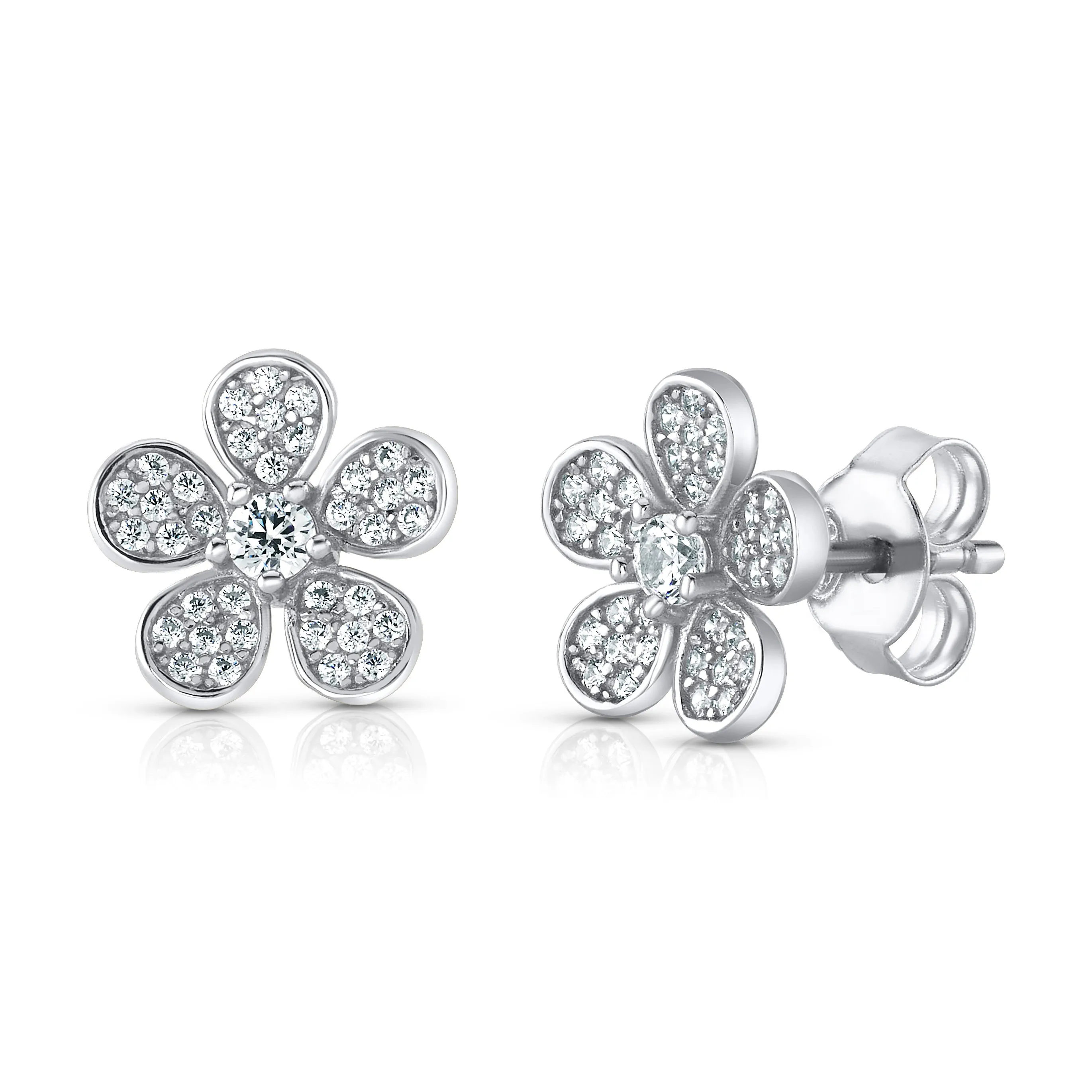 SWEET DAISY STUDS, SILVER