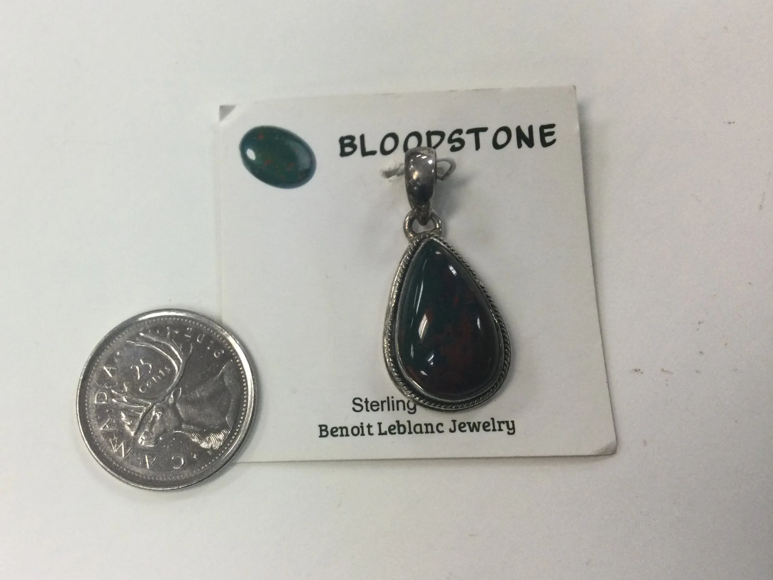 Teardrop Bloodstone Pendant