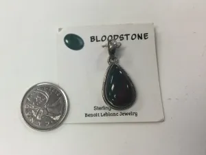 Teardrop Bloodstone Pendant