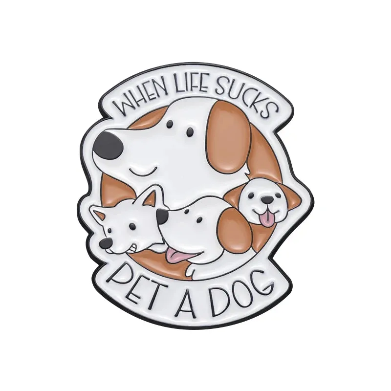 Tell Tour Dog I Said Hi Enamel Pins Sasily Distracted By Dogs Custom Brooches Lapel Badges Jewelry Gift For Pet Enthusiasts