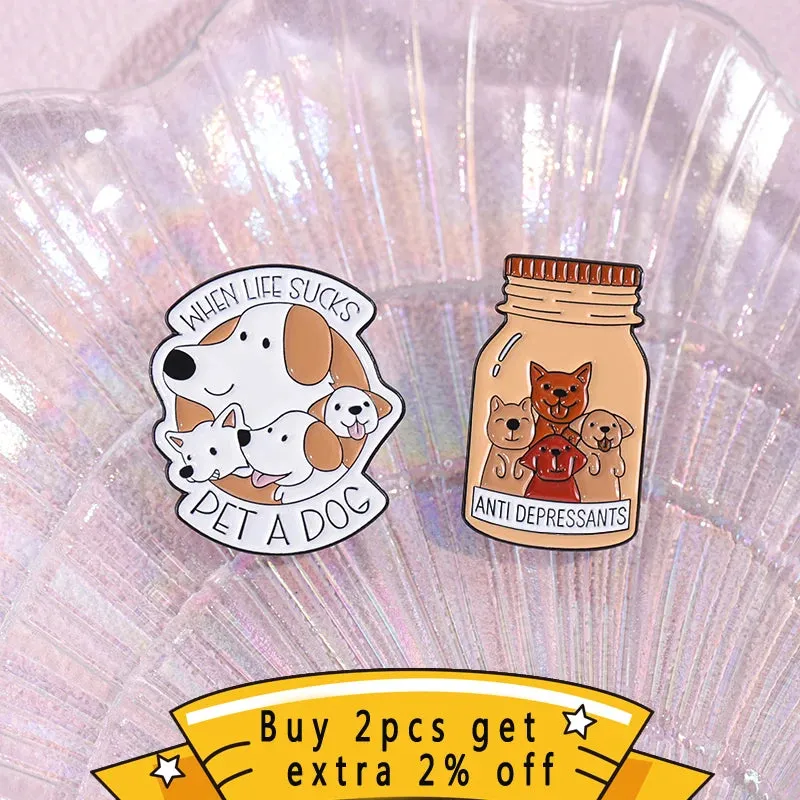 Tell Tour Dog I Said Hi Enamel Pins Sasily Distracted By Dogs Custom Brooches Lapel Badges Jewelry Gift For Pet Enthusiasts
