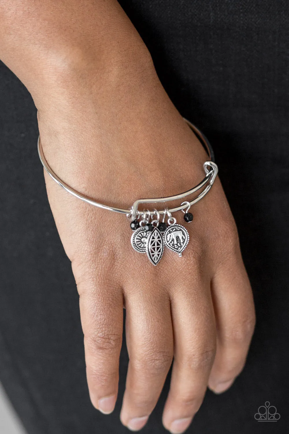 The Elephant In The Room Black Bead Bracelet
