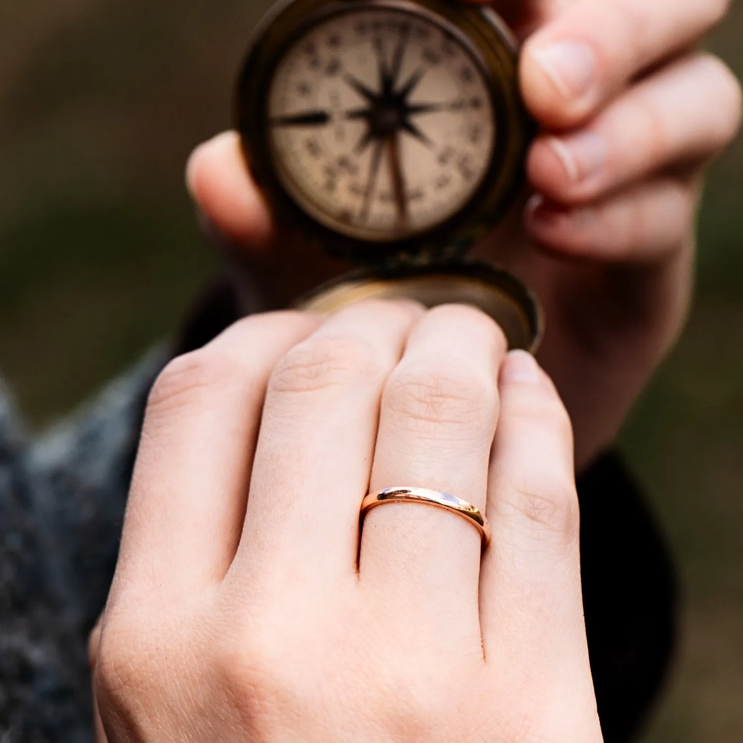 The Meridian | 2mm Women's Rose Gold Stacking Ring