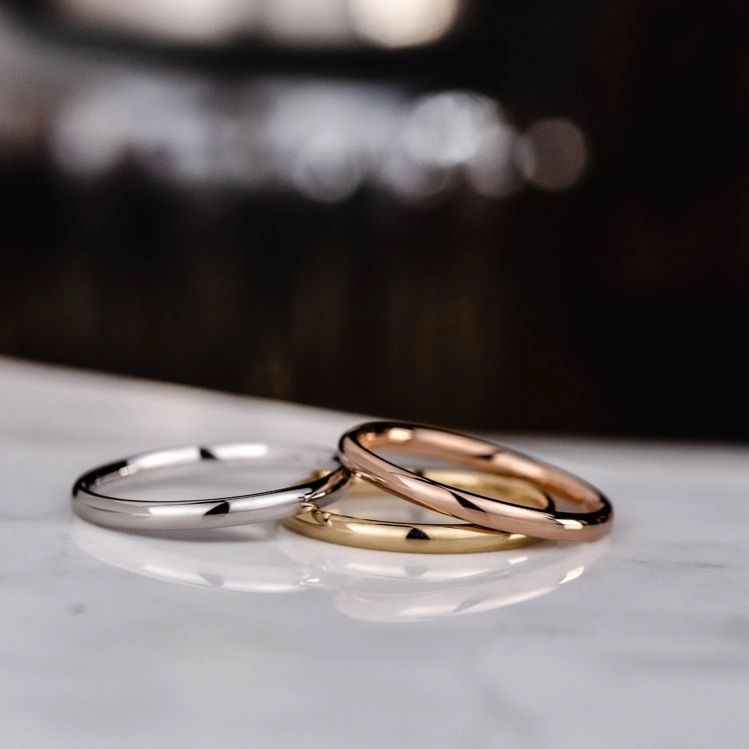 The Meridian | 2mm Women's Rose Gold Stacking Ring