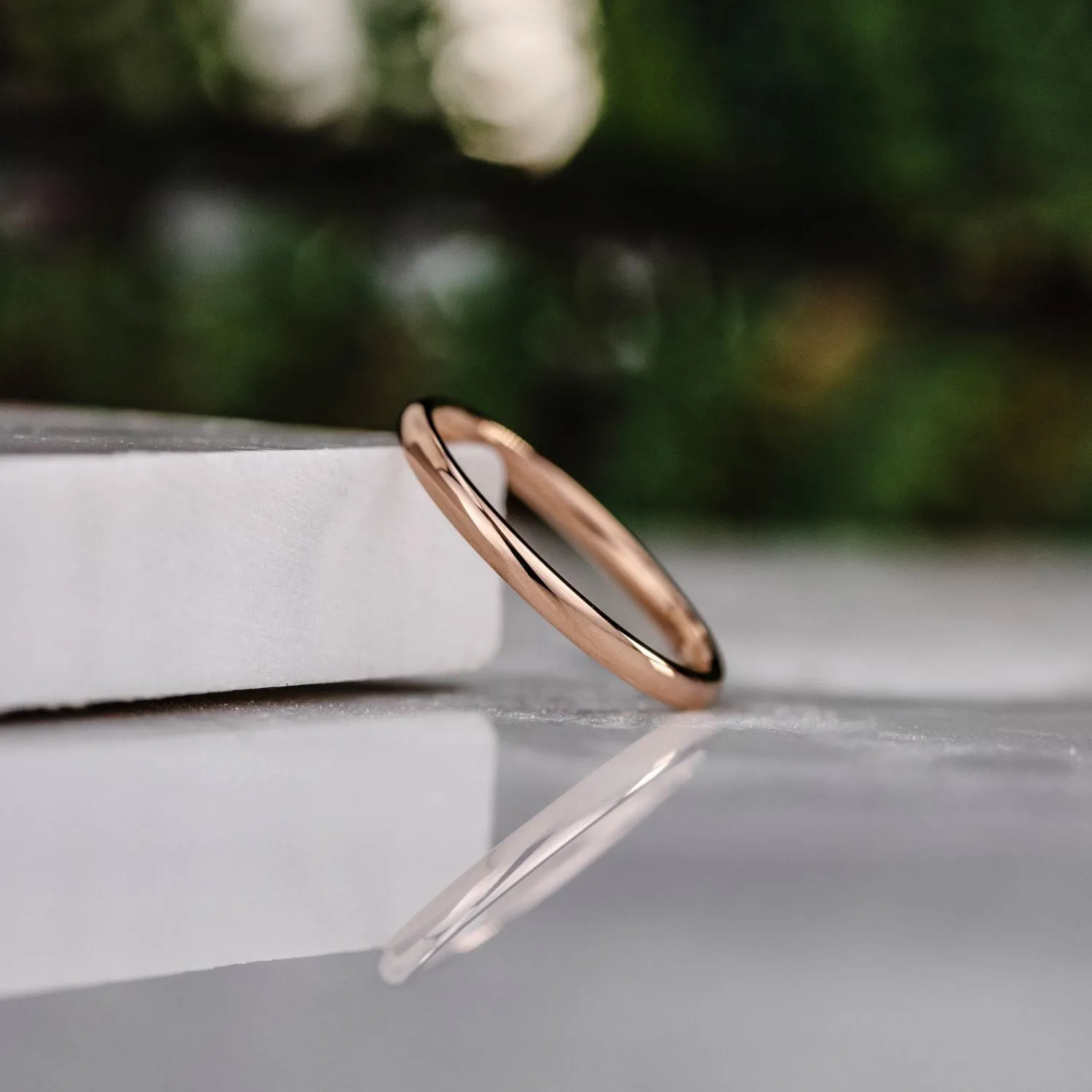 The Meridian | 2mm Women's Rose Gold Stacking Ring