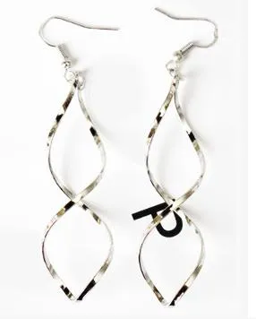 The New Minimalist Spiral Curled Silver Earrings, Design Sense Of Wave Curve Gold Drop Earrings Female Jewelry Long Earrings