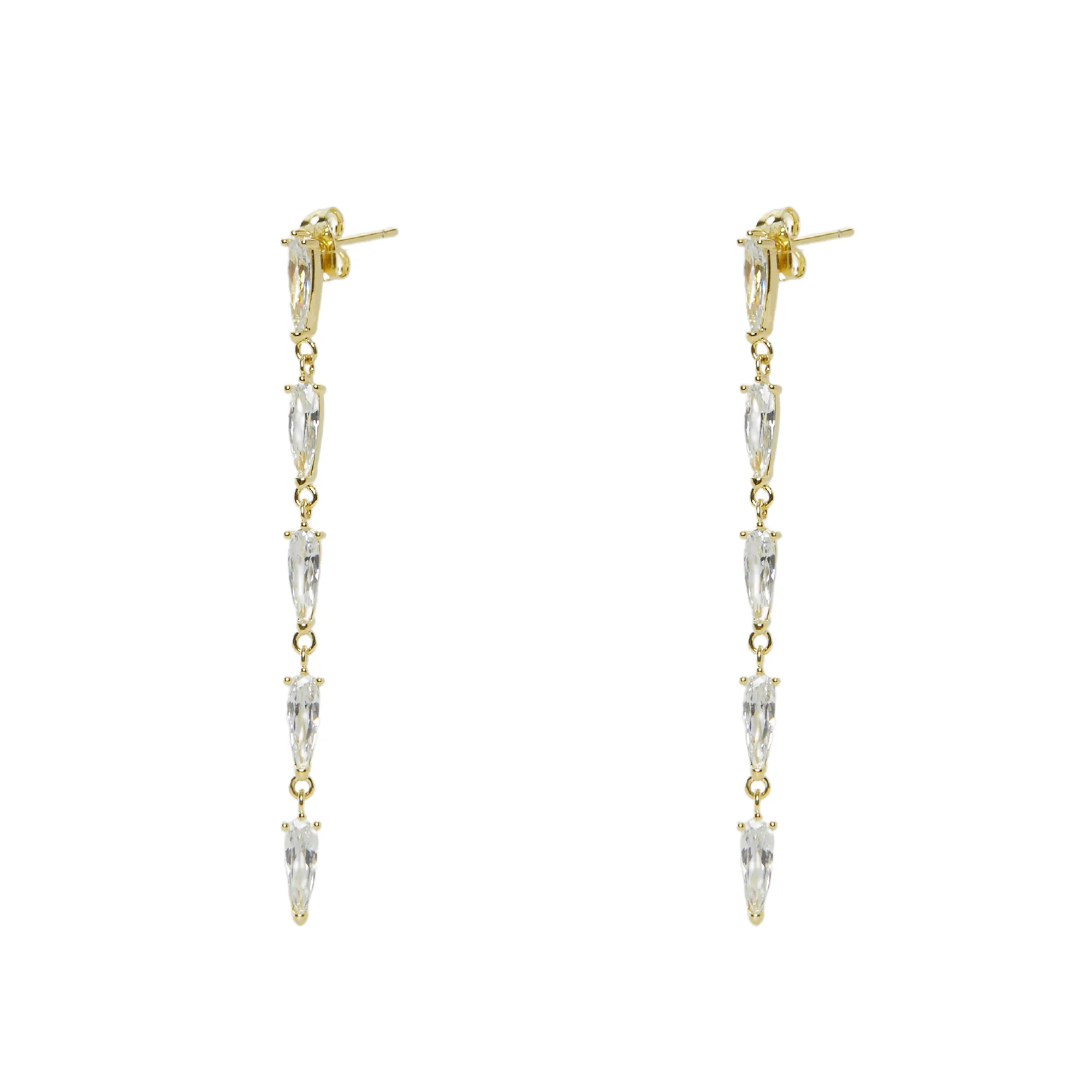 THE PEAR CZ LINEAR EARRING