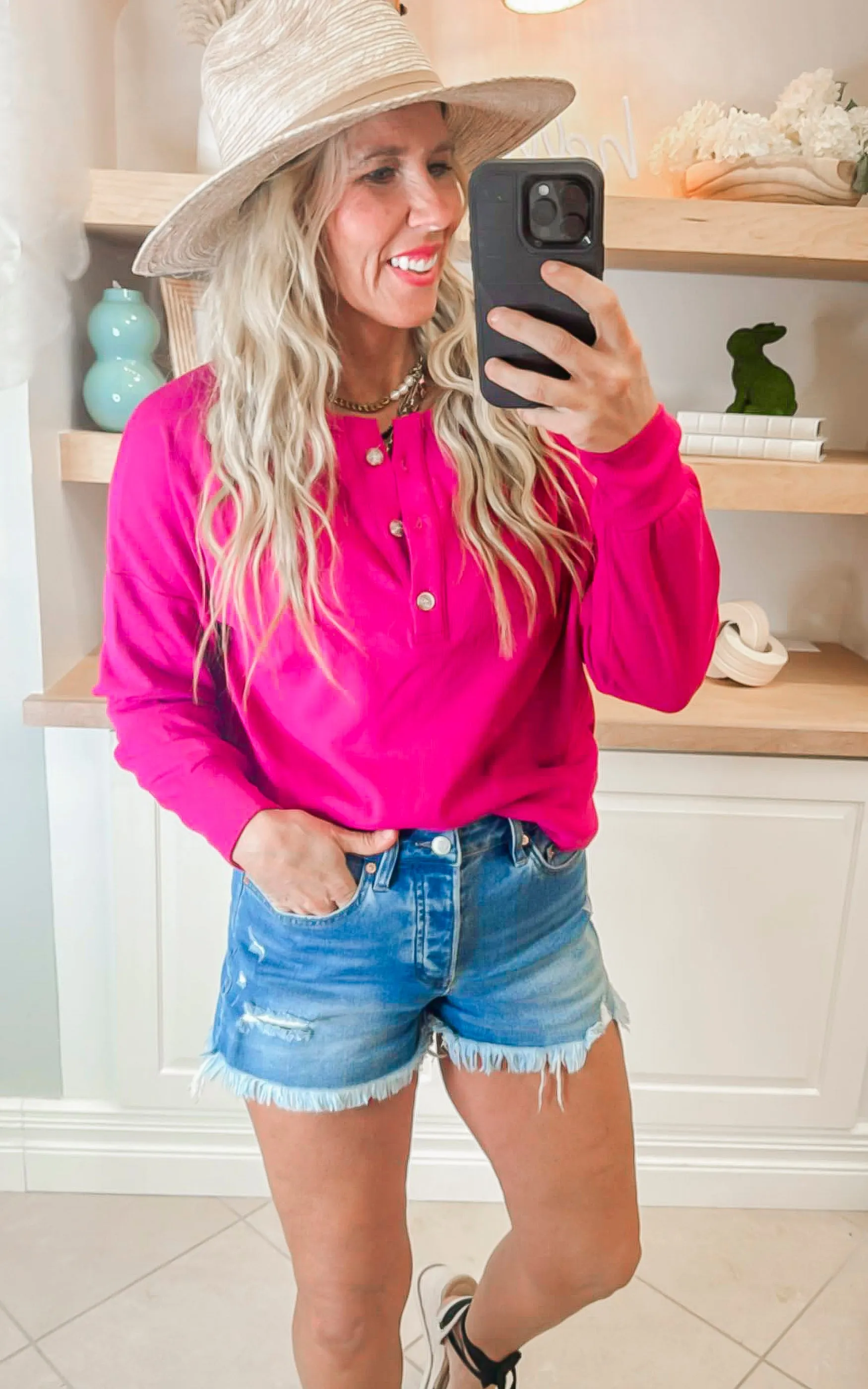 The Perfect Weekend Henley Top | SALTY WAVE  *DEAL-FINAL SALE