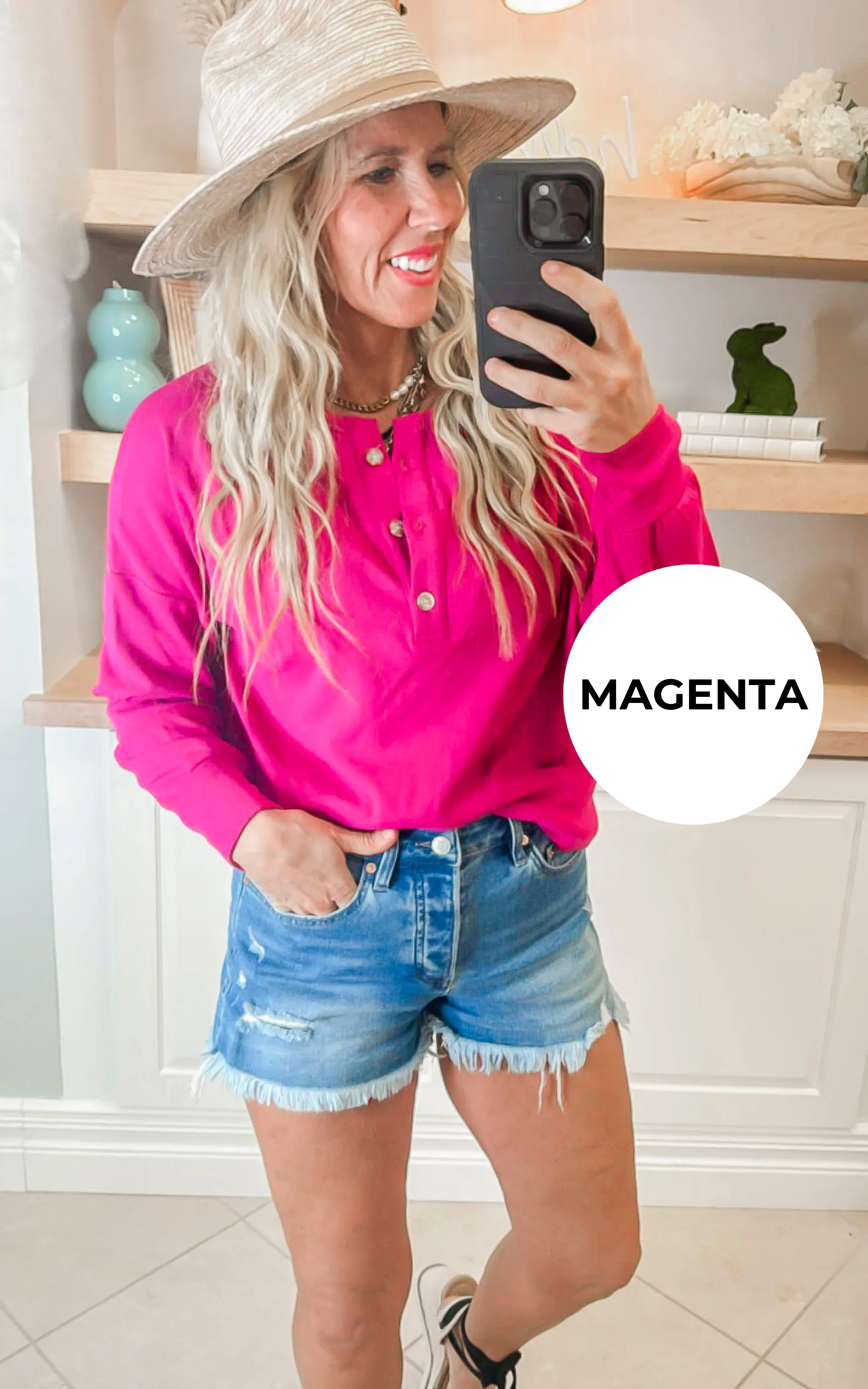 The Perfect Weekend Henley Top | SALTY WAVE  *DEAL-FINAL SALE