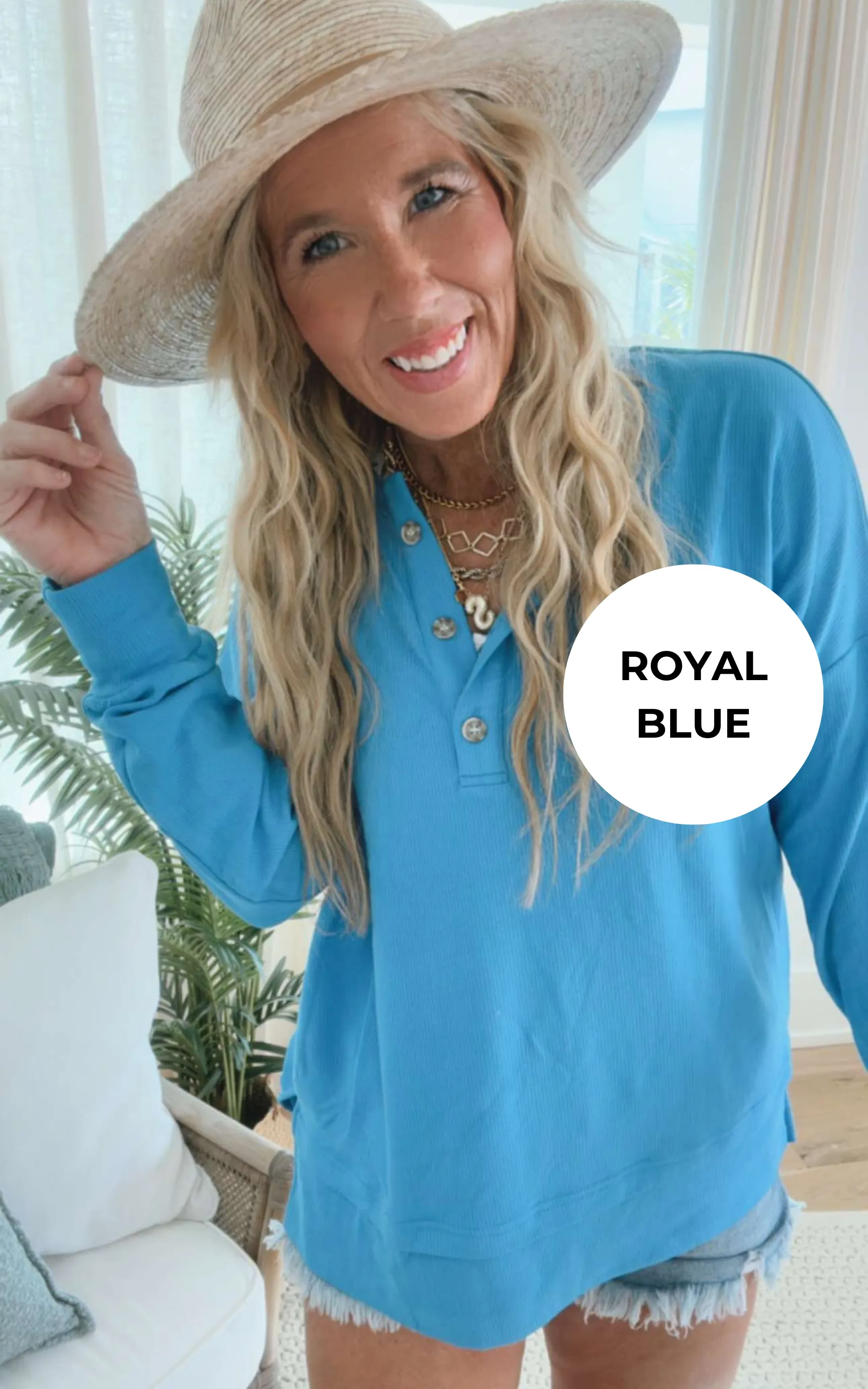 The Perfect Weekend Henley Top | SALTY WAVE  *DEAL-FINAL SALE