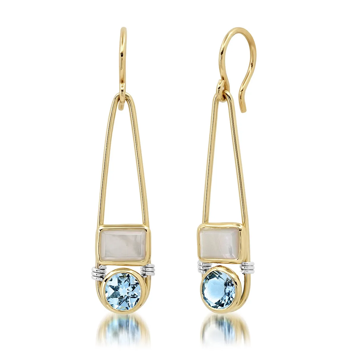 The "Candy Rush" 14k Gold Double Gem Linear Earring