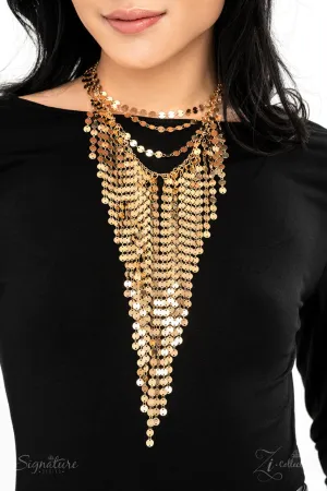 The Suz - 2022 Zi Signature Collection - Gold Disc Cascade Paparazzi Necklace