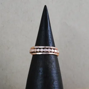 Thick Beaded Stacking Rings - gold-filled