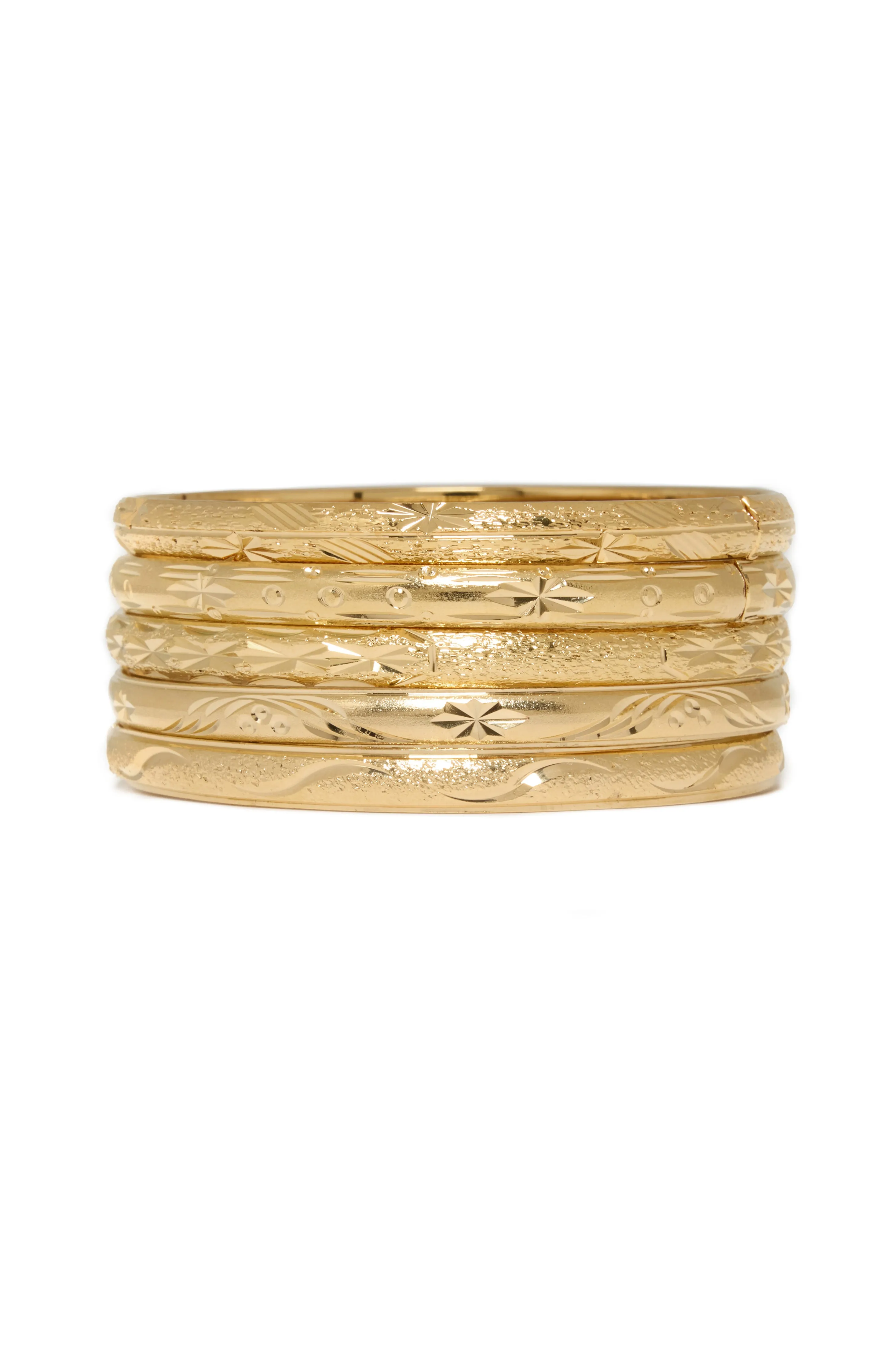 Thin Diamond Cut Bangle 3-Pack