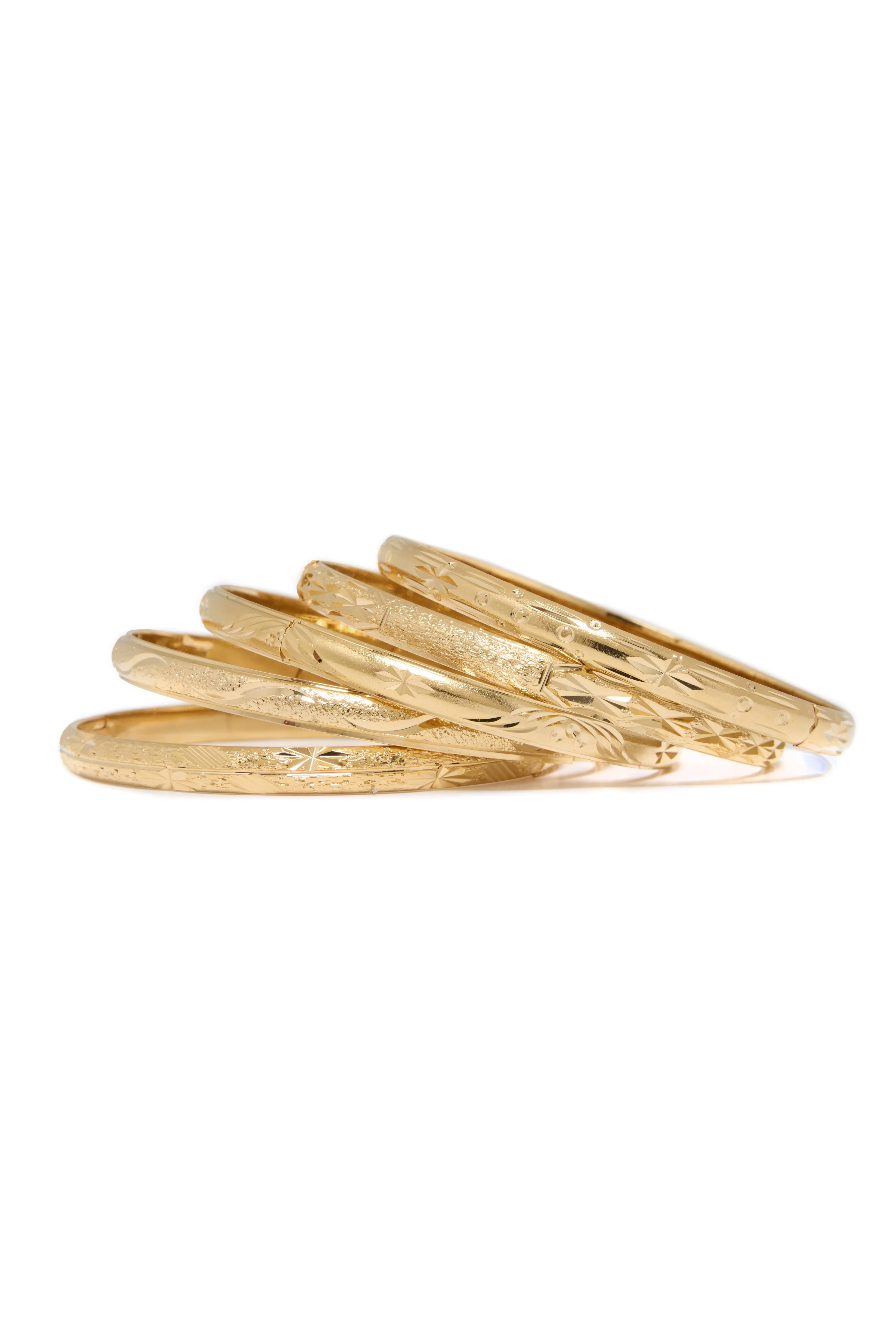 Thin Diamond Cut Bangle 3-Pack