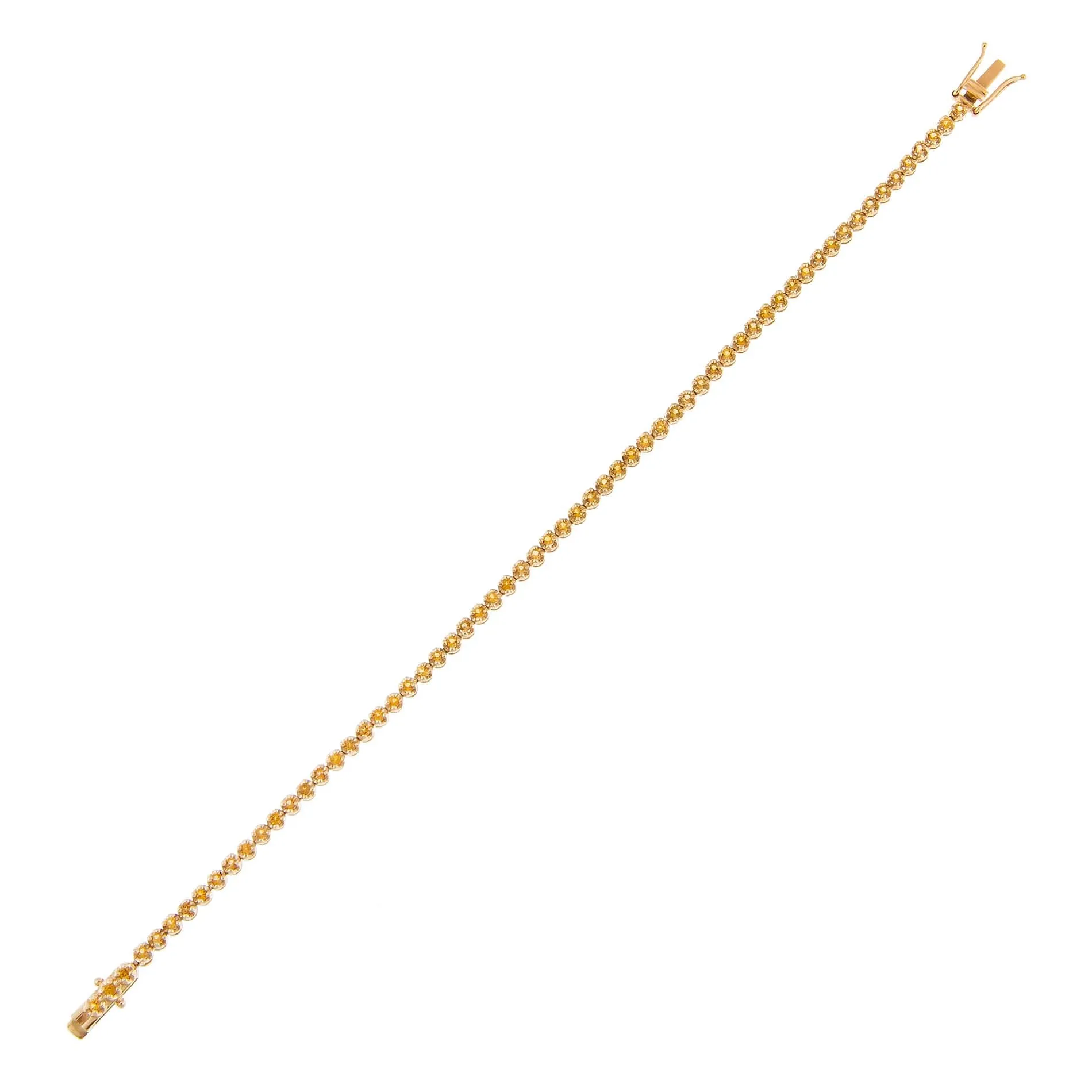 Thin Gemstone Tennis Bracelet 14K