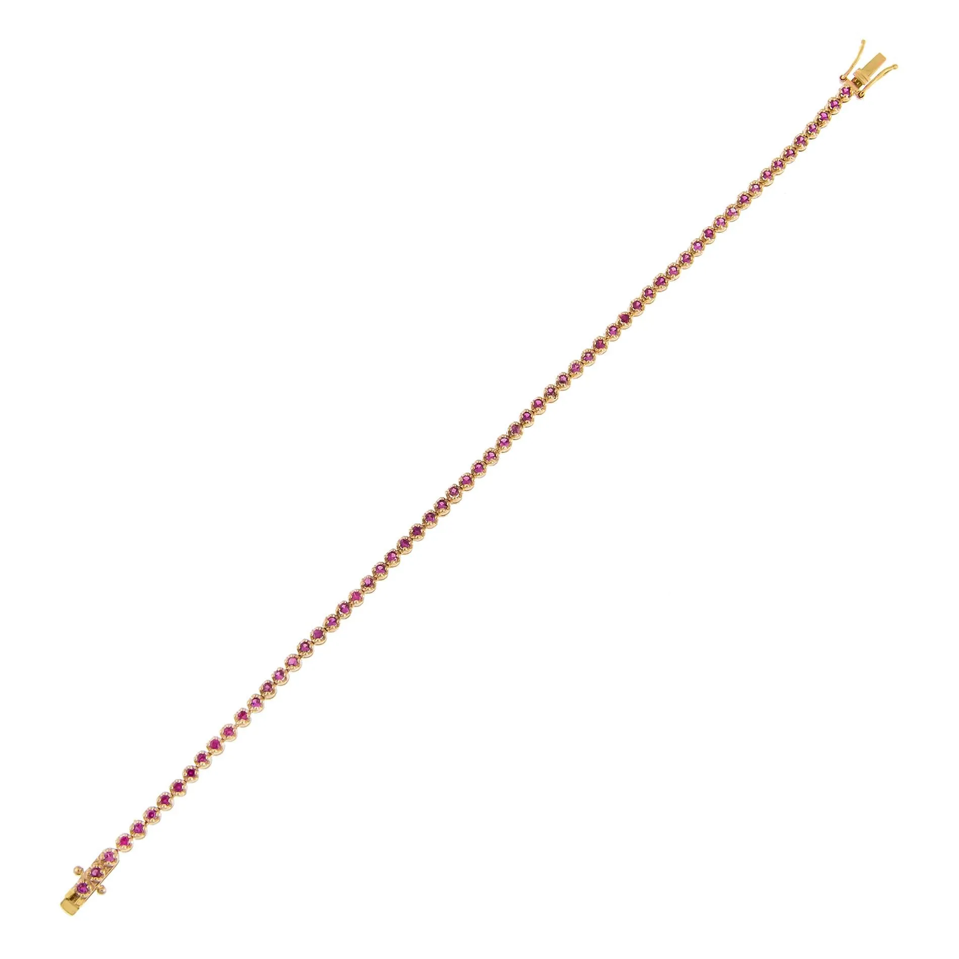 Thin Gemstone Tennis Bracelet 14K