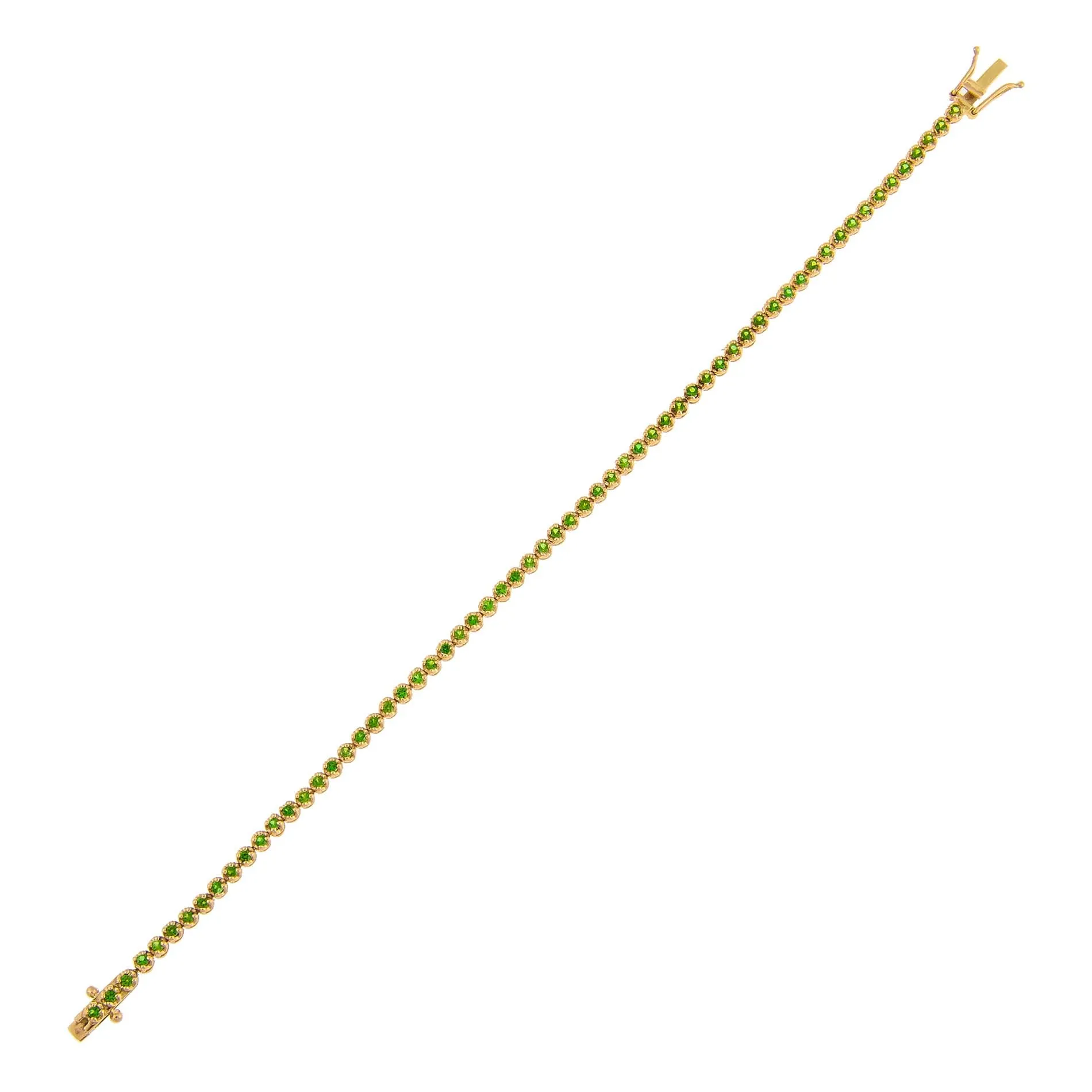 Thin Gemstone Tennis Bracelet 14K
