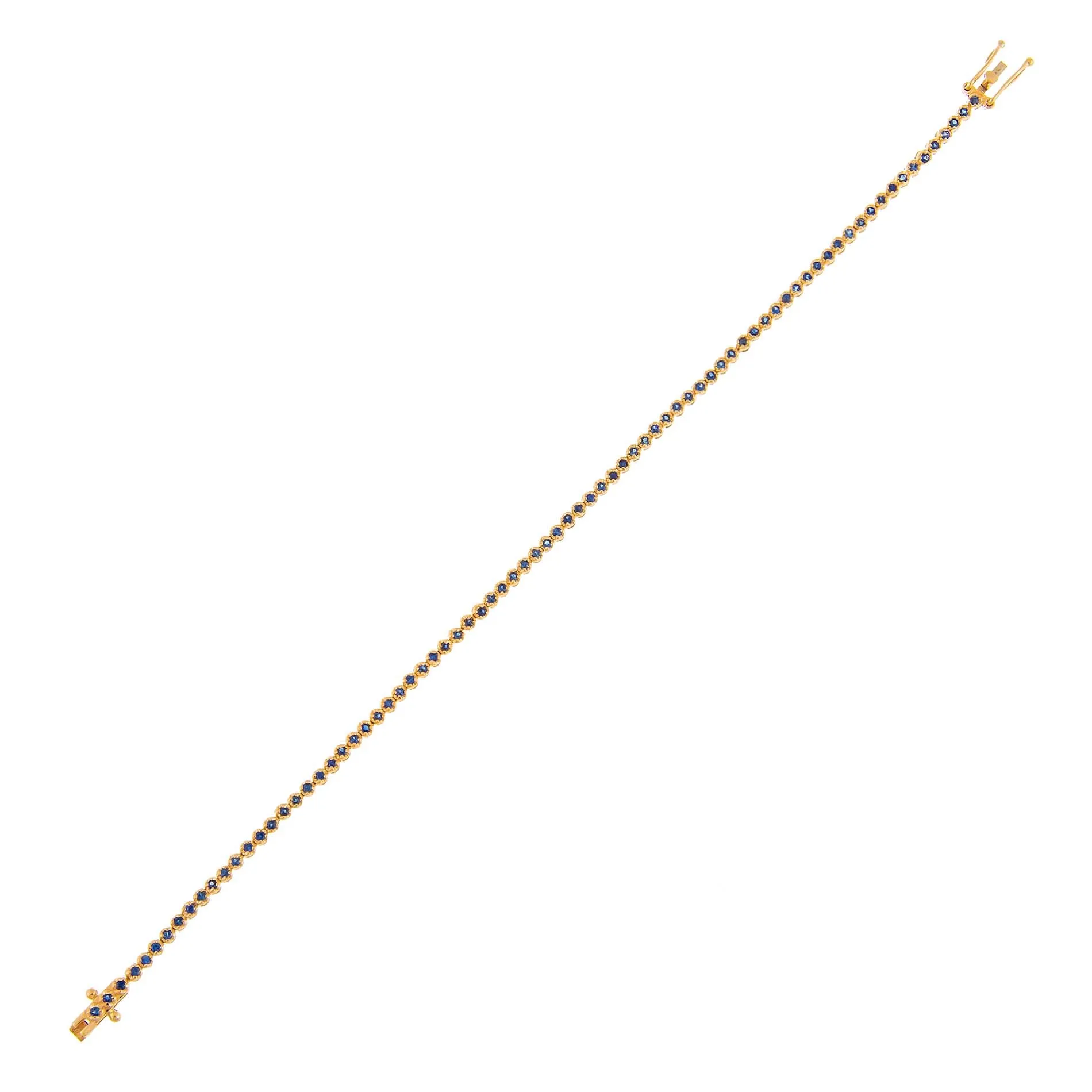 Thin Gemstone Tennis Bracelet 14K