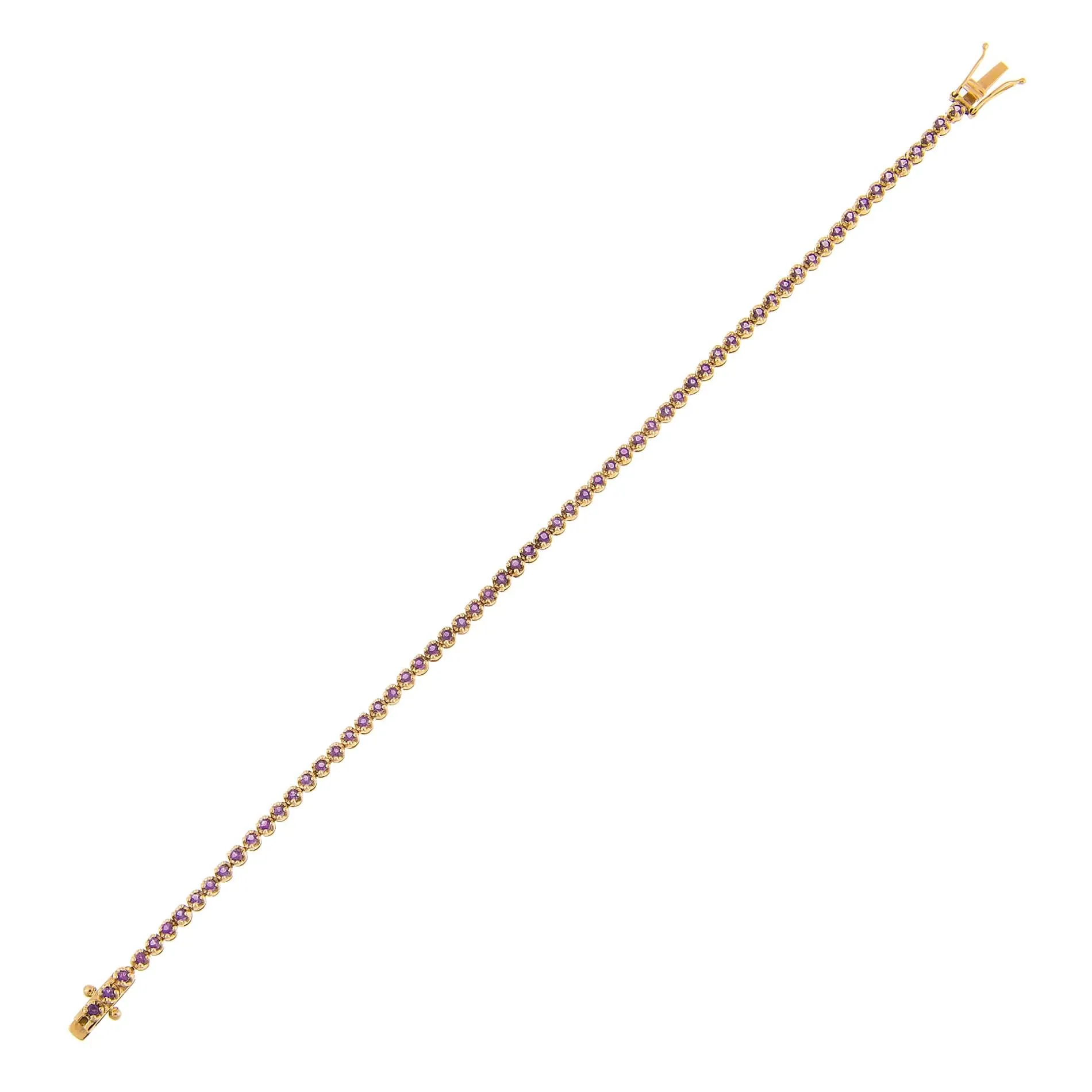 Thin Gemstone Tennis Bracelet 14K