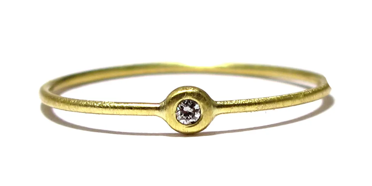 Thin Gold & Diamond Stacking Ring