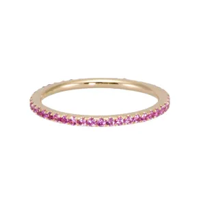 Thin Pink Sapphire Eternity Band