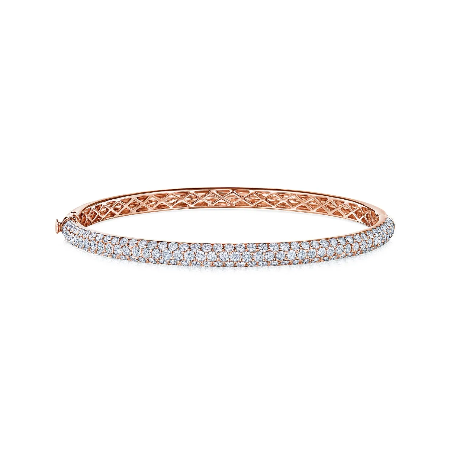 Three-Row Bangle with Pavé Diamonds