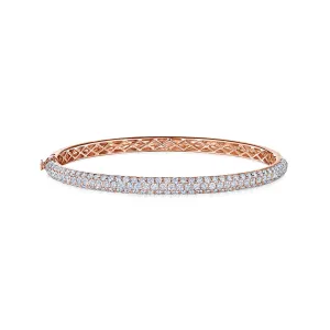 Three-Row Bangle with Pavé Diamonds