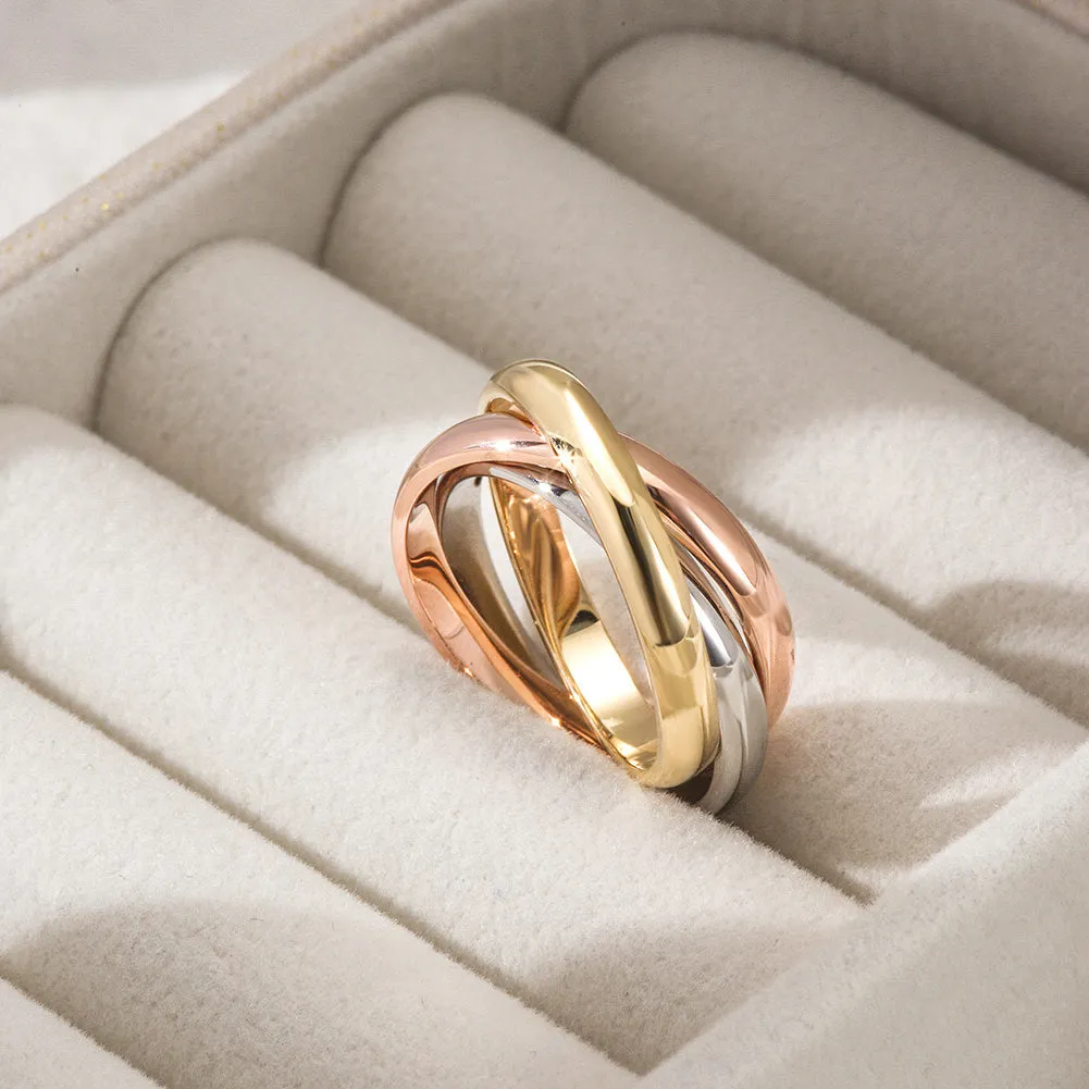 Three-Tone Infinity Ring