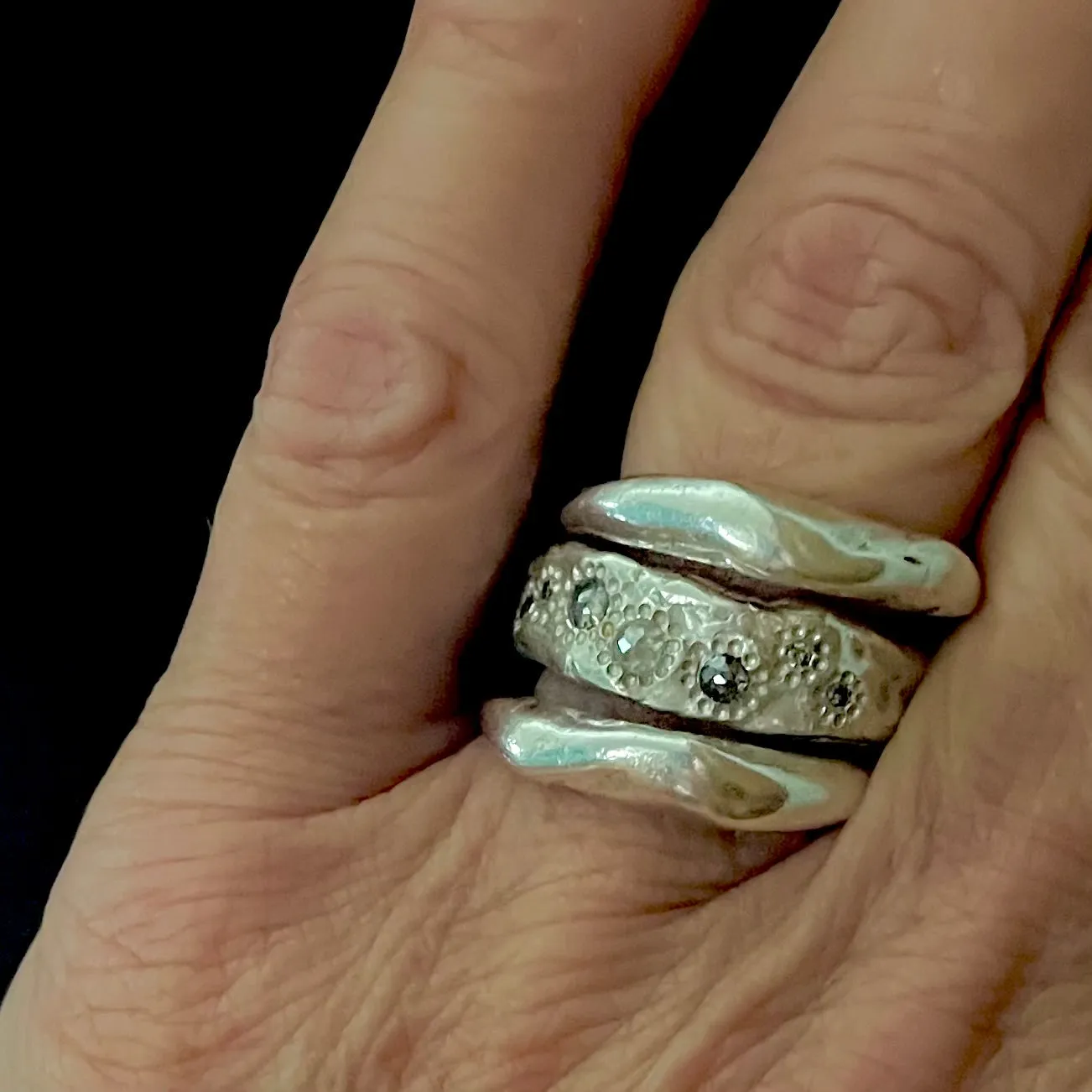 Thrive Ring with Salt & Pepper Diamonds