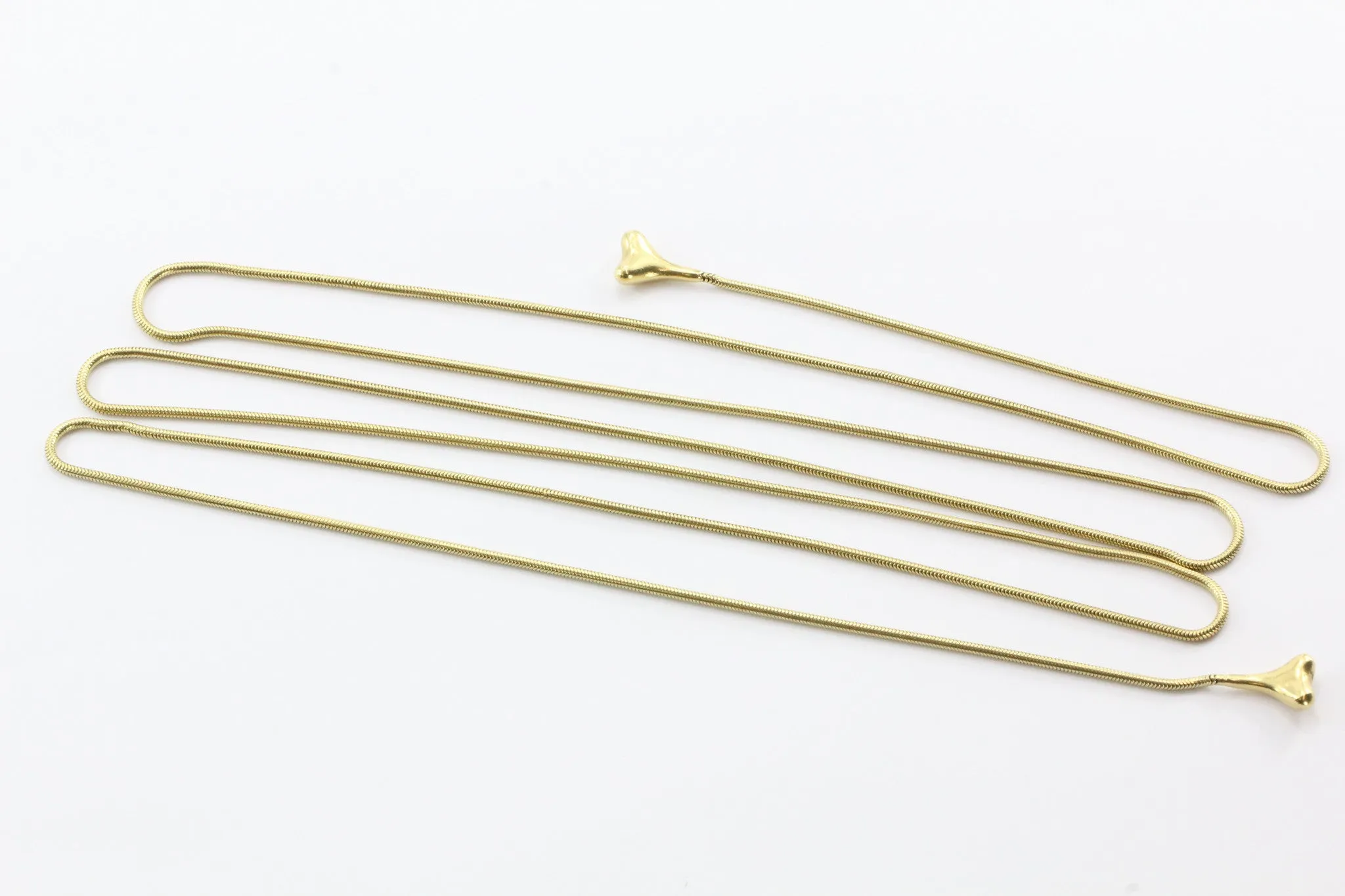 Tiffany & Co 18K Gold 50" Long Lariat Necklace Bone End