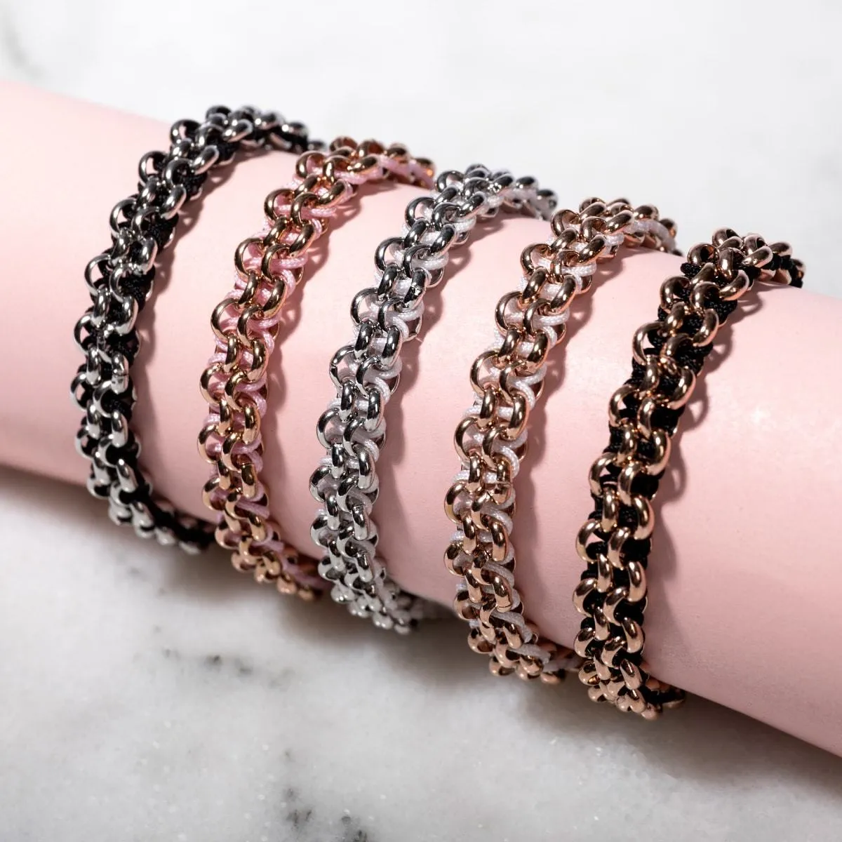 Tiger Links | Mini Kismet Bracelet | Black x Rose Gold