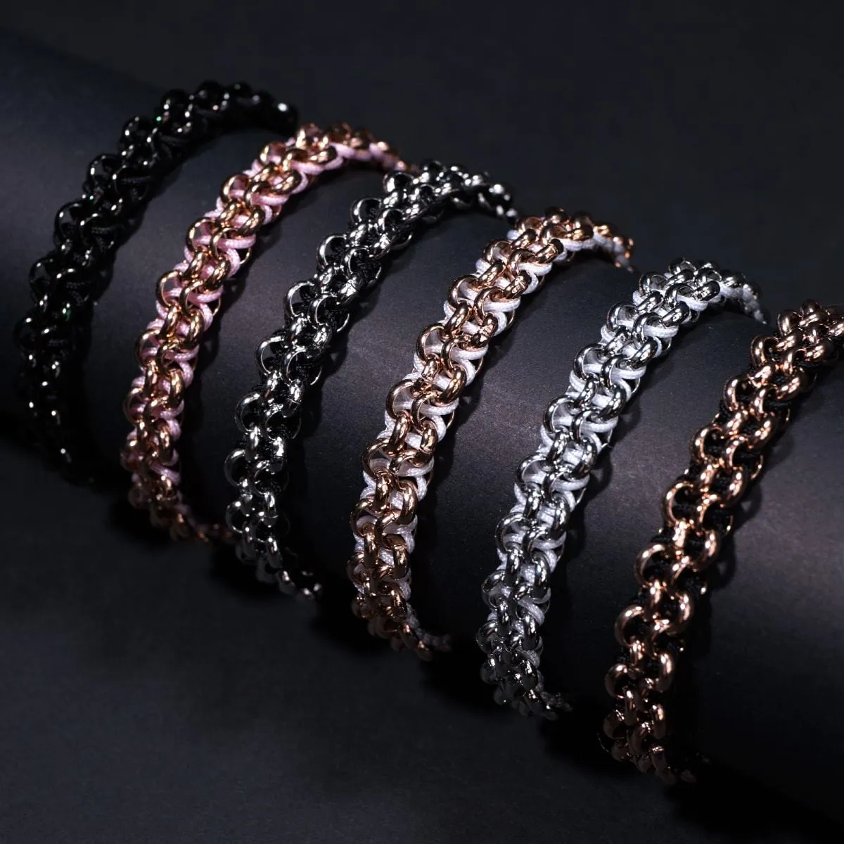 Tiger Links | Mini Kismet Bracelet | Black x Rose Gold