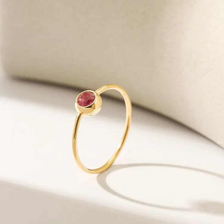 Tiny Pink Stone Ring