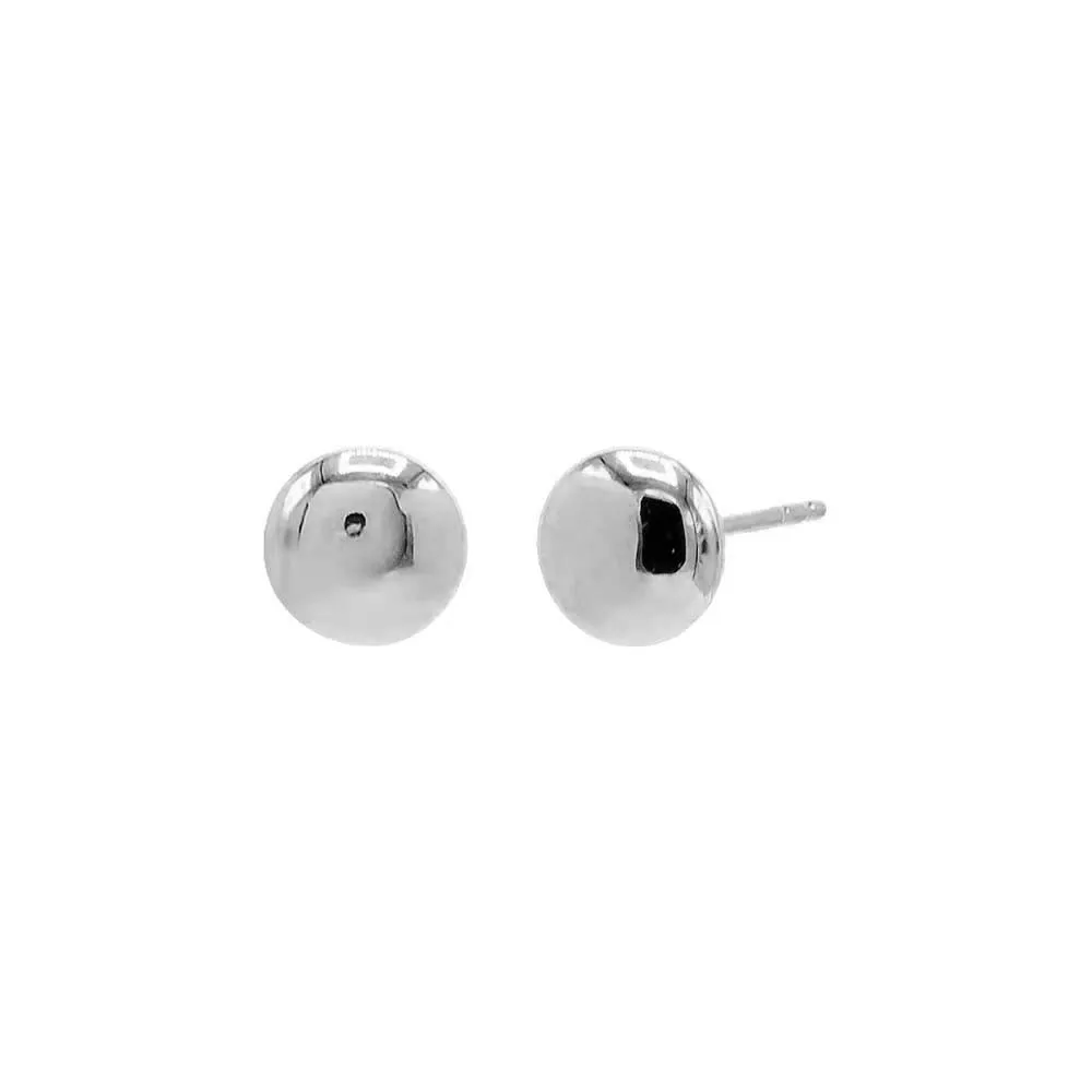 Tiny Solid Round Puff Pebble Stud Earring 14K