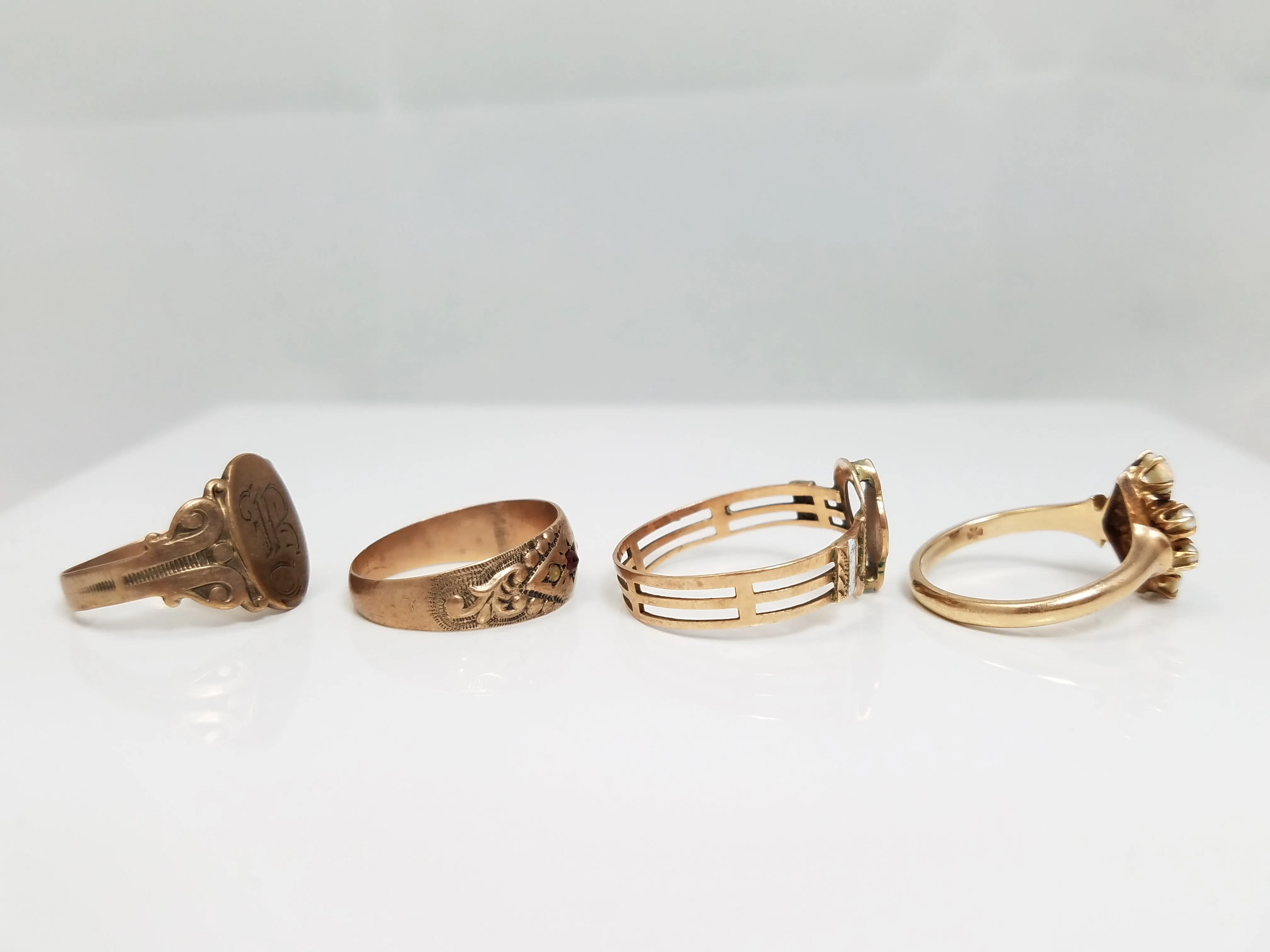*To Restore* Four Victorian ~7k Gold Rings