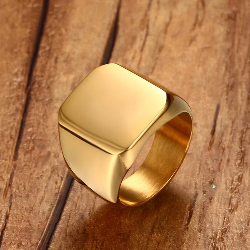 Tracy Gold Stainless Steel Square Ring