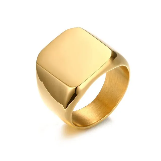Tracy Gold Stainless Steel Square Ring