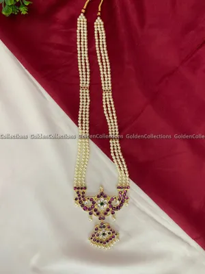 Traditional Kemp Jewelry - Long Necklaces for Bharatanatyam BBN-006