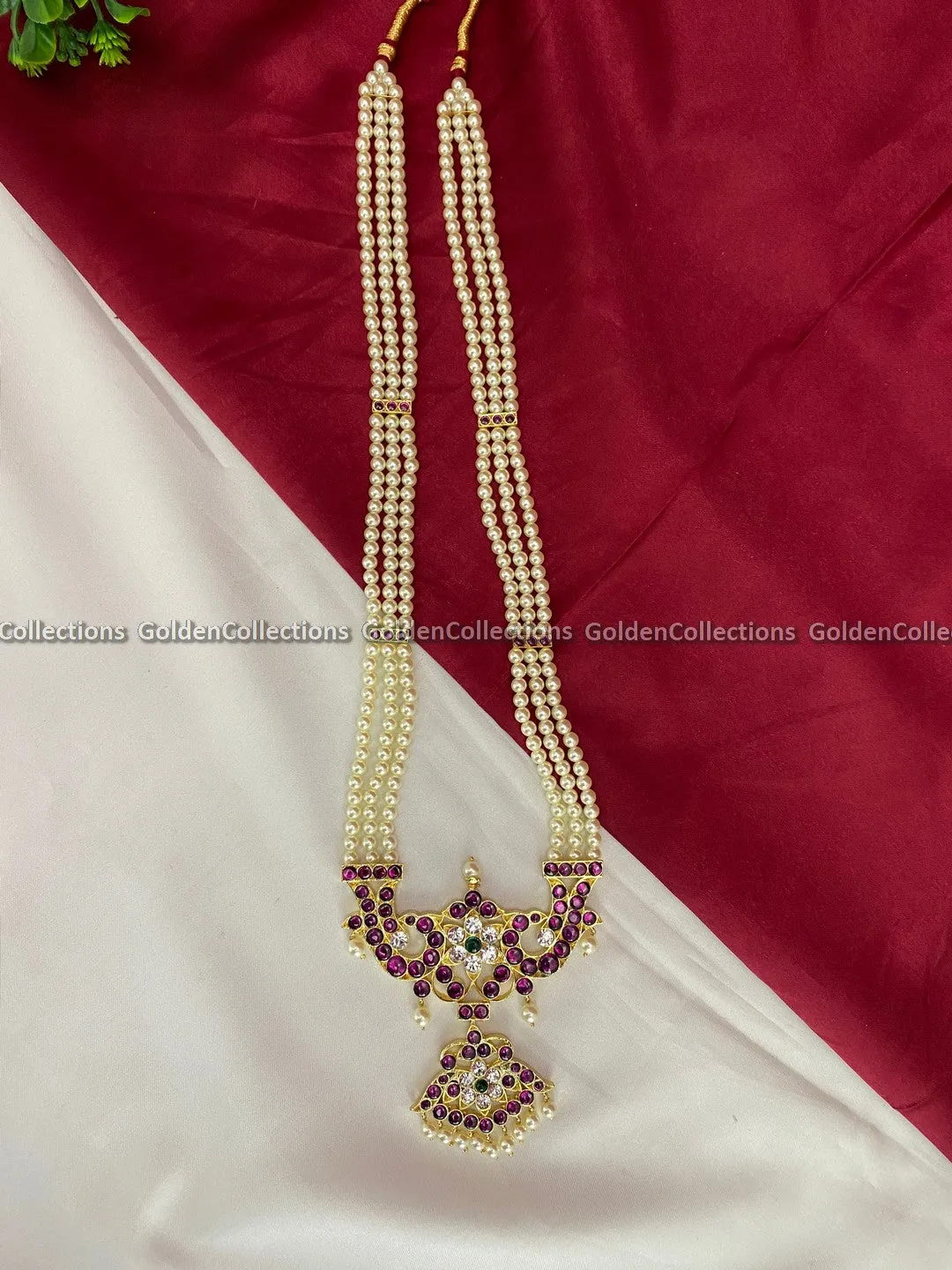 Traditional Kemp Jewelry - Long Necklaces for Bharatanatyam BBN-006