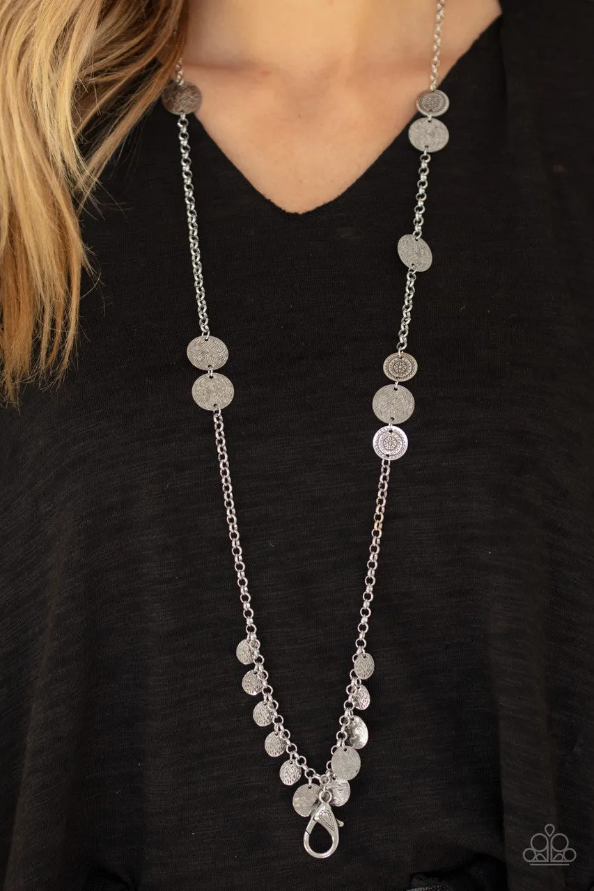 Trailblazing Trinket Silver Paparazzi Lanyard Necklace